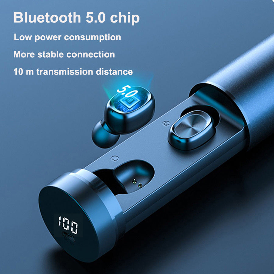 Wireless Bluetooth 5.0 Earbuds – High-Quality Sound & Smart LED Display!