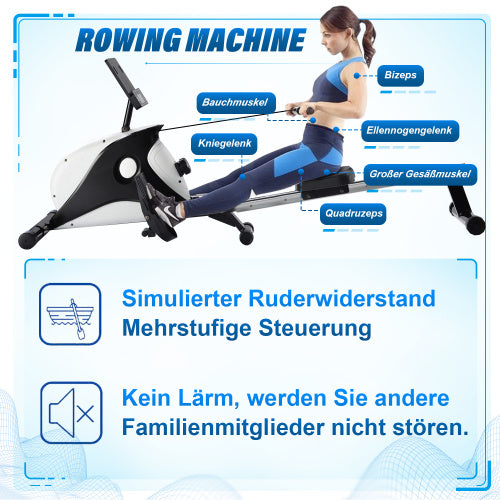 Magnetic Rowing Machine – Foldable Indoor Rower with 8-Level Resistance &  LCD Monitor!