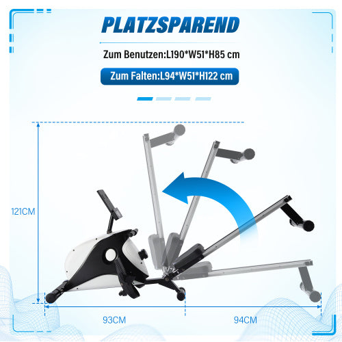 Magnetic Rowing Machine – Foldable Indoor Rower with 8-Level Resistance &  LCD Monitor!